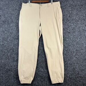 FLX Mens Wander Joggers Khaki Tan Stretch Performance Pants XL RN73277